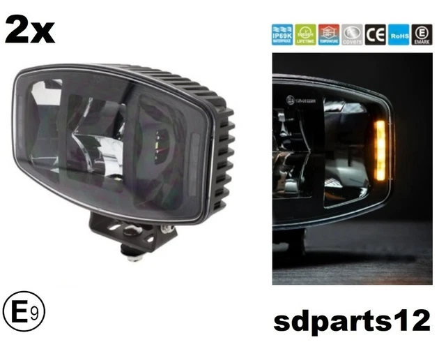 Coppia Ferretti Supplementari LED 100W 25cm 10000LM Fuoristrada Auto