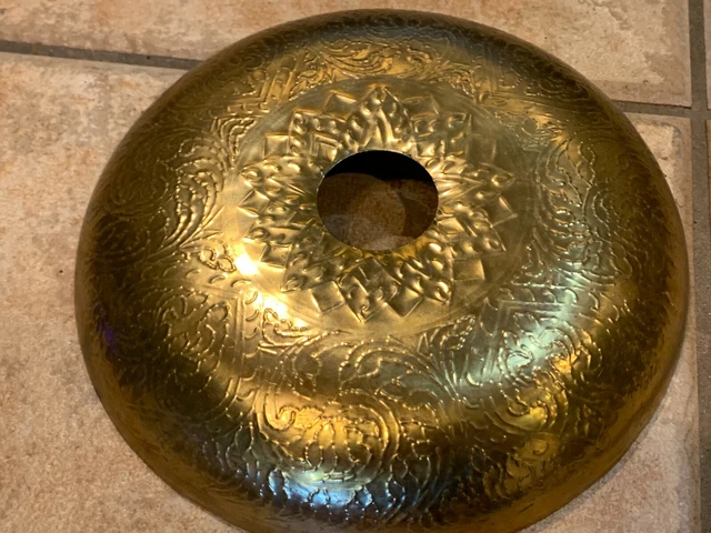 Vintage Solid Brass Ceiling Flush Mount Ornamental Plate Architecture 8.25" Art