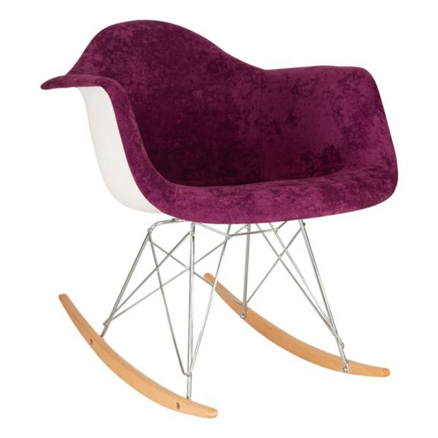 Wilson Velvet Eiffel Base Rocking Chair - Purple