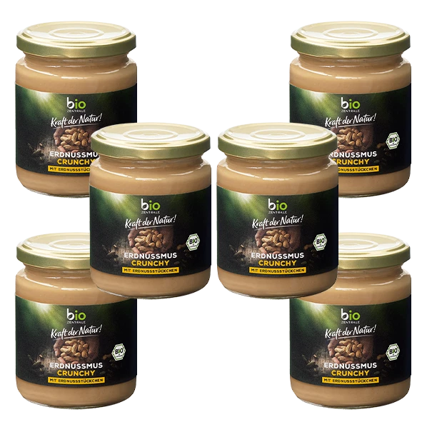 Arachidi biocentrali biocentrali Crunchy, 250 g, confezione da 6
