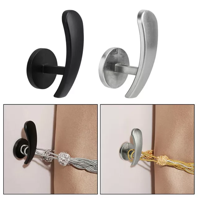 4 Pcs Curtain Holdbacks Wall Mounted Hooks Window Drapery Tiebacks with Screws