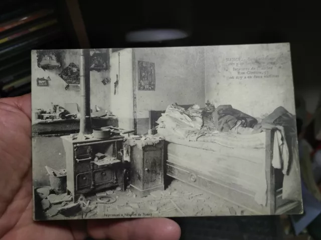 Carte postale de Nancy,bombardement des 9 et 10 septembre 1914.