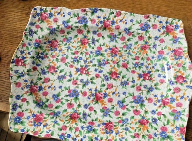 Vintage Royal Winton Platter * Old Cottage Chintz * 12 1/2" L By10" W * Gorgeous