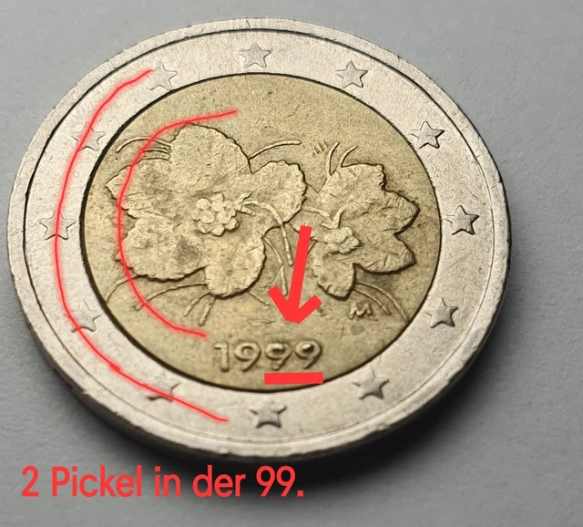 2 Euro Münze Frankreich 1999 Fehlprägung Wert 2 EURO MÜNZE Finnland 1999 M Moltebeere-Blume Fehlprägung EUR 1.850,00