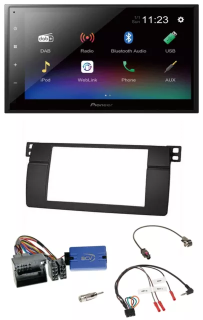 Pioneer USB Bluetooth DAB 2DIN Lenkrad Autoradio für BMW 3er E46 2001-2006 Profi