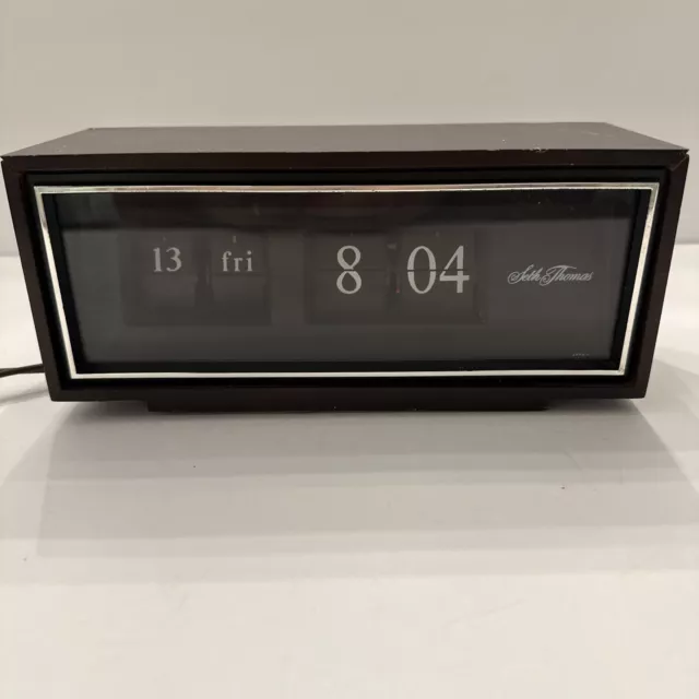 SETH THOMAS #0821-000 FLIP CLOCK Speed Read Day-Date MADE IN JAPAN WORKS!