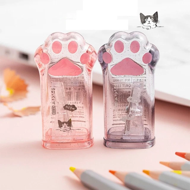 cadeau Articles de papeterie Taille-crayon Patte de chat Couleur aléatoire