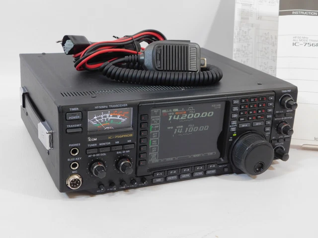 ICOM IC-756PROIII HAM Radio HF 50MHz Transceiver + Mic + Manual (very ...
