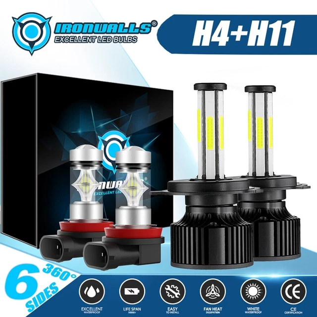 Kit LED Phares Haut/Bas + Anti-Brouillard Pour Honda Civic 2014-2021 - Blanc Froid 6500K - 6 Ampoules