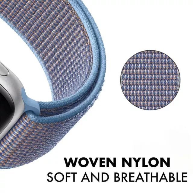 For Apple Watch Strap Series 9 8 7 6 5 4 Nylon Woven Band 38/40/41 & 42/44/45mm 3