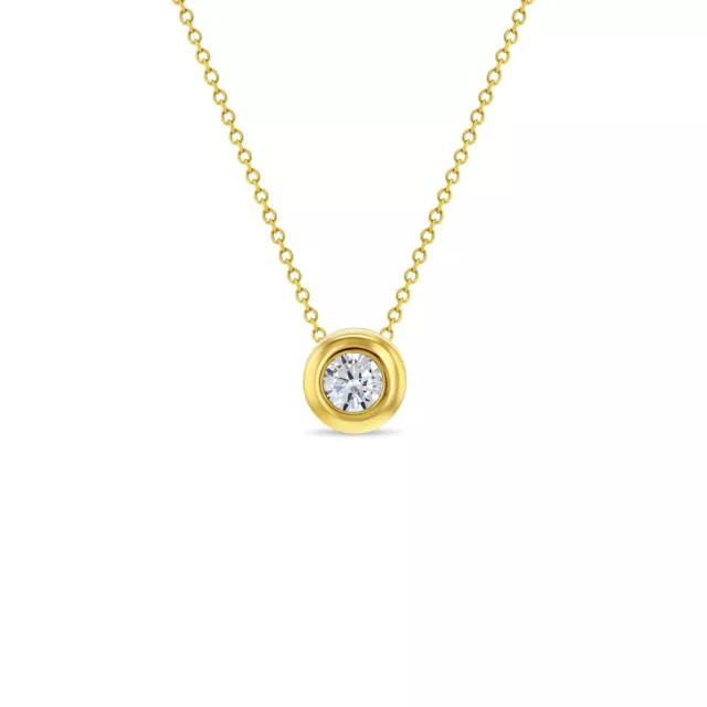 Klar Versteckte Halo Cz Kleinkind/Kinder/Mädchen Anhänger/Halskette - 14k Gold