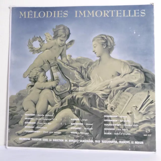 33T MELODIES IMMORTELLES Vinyle LP 12" BRAHMS GIORDANI DVORAK HANDEL GRIEG GLUCK