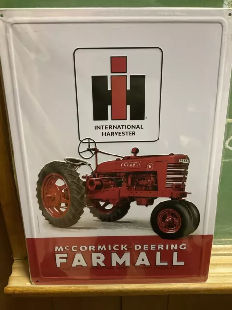 McCormick Deering Farmall International Harvester Tractors tin sign 17”x12” H