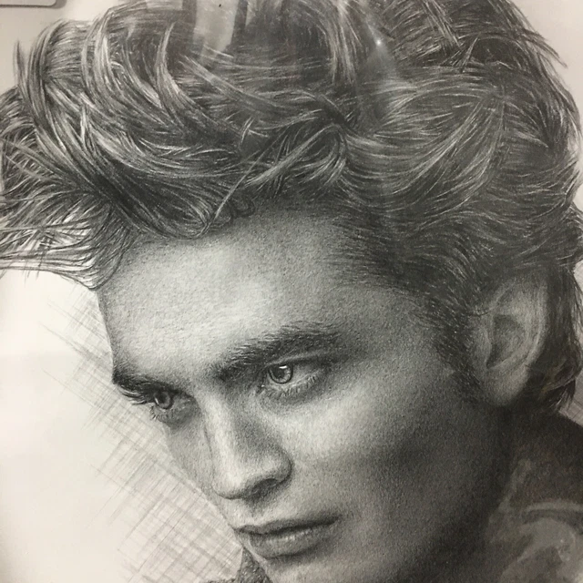 JONATHAN WOOD ROBERT PATTISON Pencil Sketch Drawing Print BRAND NEW