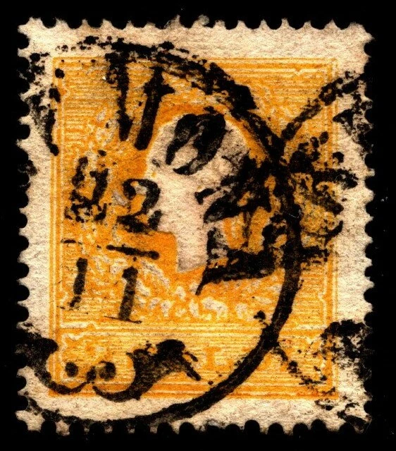 Lombardei-Venetien 1858, Freimarke KFJ Kopf links, Mi.Nr. 6 I, gest. ,Befund