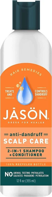 Jason Naturals 2 in 1 Dandruff Relief Shampoo & Conditioner Treatment 12 Fl Oz