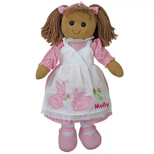 Personalised Rag Doll Baby 1st Birthday Flower Girl Christening Easter Gift