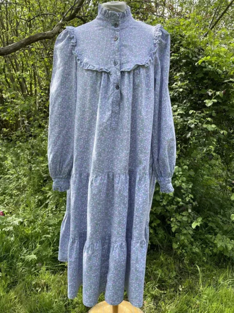 VINTAGE LAURA ASHLEY 70s cottagecore prairie dress size 14 lilac blue ...
