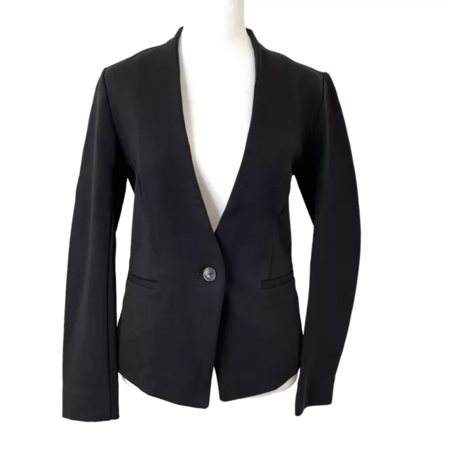 RACHEL Rachel Roy Collarless Ponte Blazer Jacket Classic Black size Small