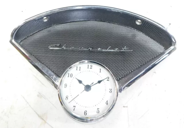1955 1956 chevy belair 210 150  speaker bezel  chevrolet emblem & new clock #5