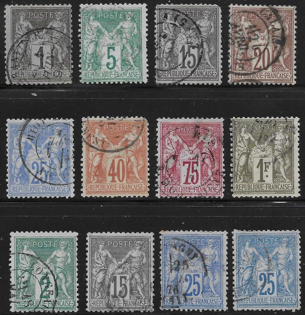 FRANCE, Scott #64 -- 81, USED, 2022 Catalogue Value $285.90