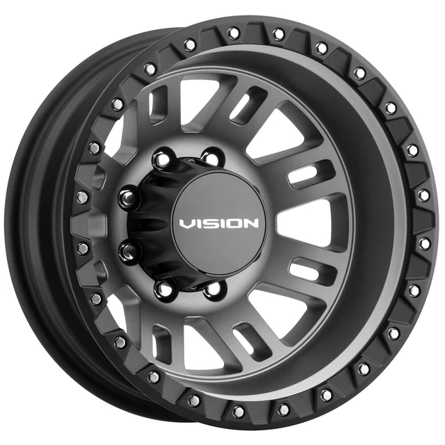 Vision 408 Manx 2 Dually Rear 17x6.5 8x6.5"  Gunmetal Wheel Rim 17" Inch