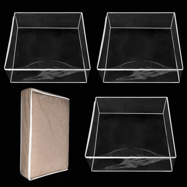 3 Pcs Plastic Sofa Seat Cushion Covers Clear Sofa Covers PVC Waterproof Couch