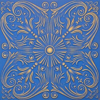 Decorative Foam Glue-up Ceiling Tiles 20x20 R39A Victorian Blue Accent Gold !!