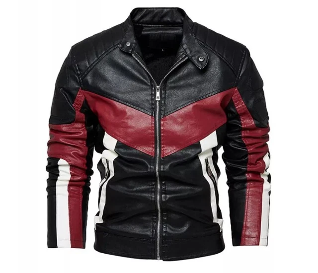 Giubbotto biker uomo casual sport. Giubbotto morbido e caldo. Ecopelle Vips 3XL