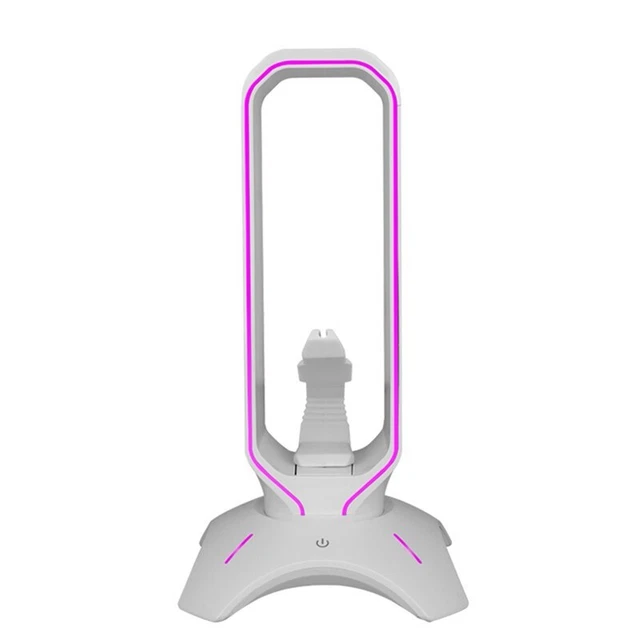 RGB Headphones Stand Over-Ear Headset Holder Desktop Display Shelf with 2 U P8H1