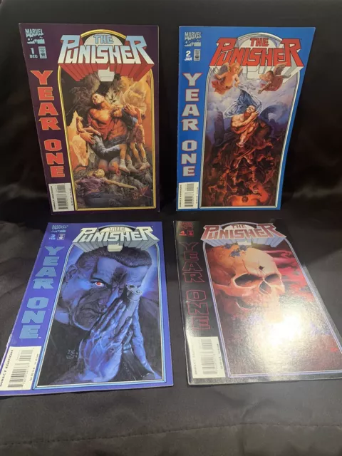 Punisher Year One Comic Set 1-2-3-4 Frank Castle Good Condition.See Photos.