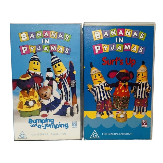 VINTAGE 1990S BANANAS In Pyjamas VHS Bundle X2 ABC Kids *Tested