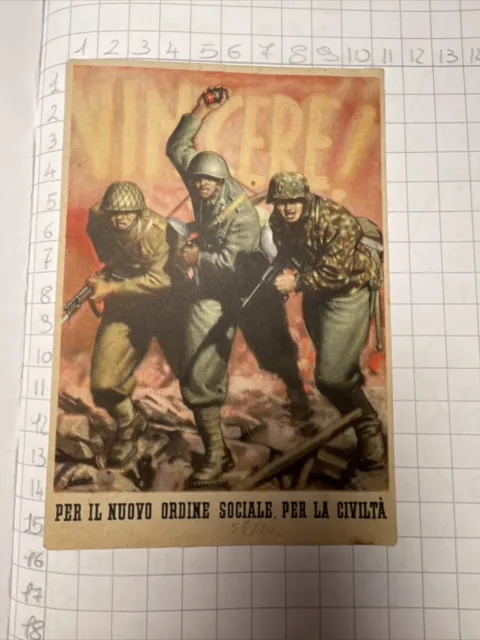 Cartolina Posta Militare Franchigia Boccasile  PER IL NUOVO ORDINE SOCIALE Viagg