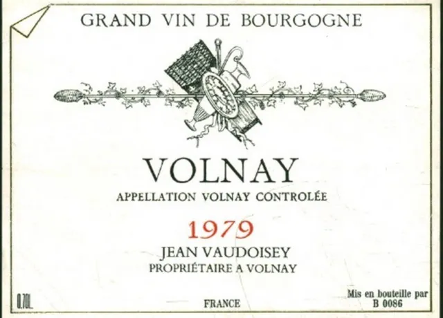 Etiquette de vin Grand vin de Bourgogne Volnay