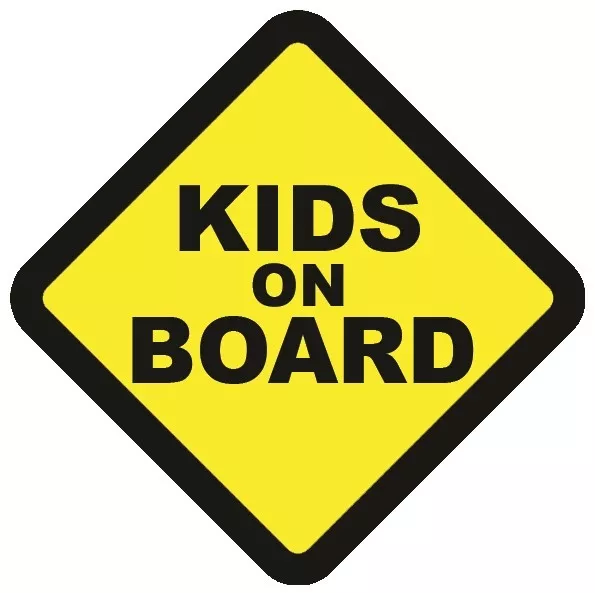 KIDS ON BOARD WARNING SAFETY WARNING BUMPER STICKER Sign Car vehicle windows