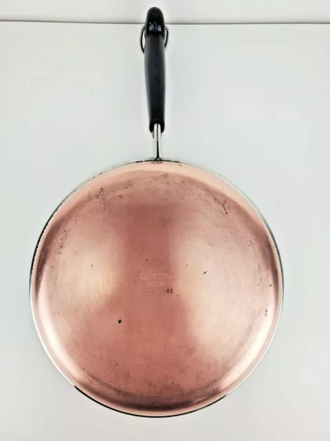 REVERE WARE 9 Inch Copper Clad Bottom Stainless Steel Frying Pan Skillet USA