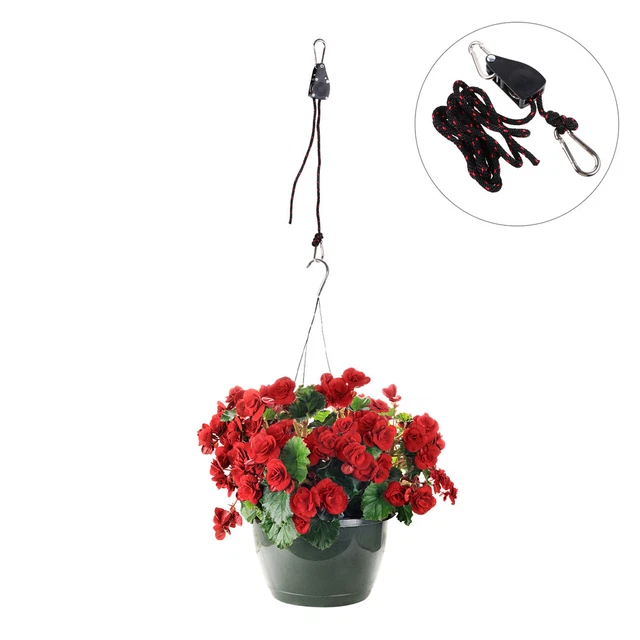 2Pcs Seil Aufhänger für Pflanzen Seil Ratsche Licht Kleiderbügel