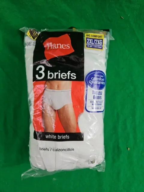 Hanes Comfort Flex Tagless Mens XL White Briefs Underwear Tighty