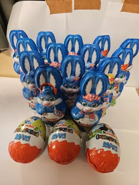 14x kinder Schokolade Hase, 160 g Hohlfigur Ferrero + 3X Maxi Kinder Ei