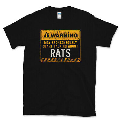 T-Shirt Divertente Avvertenza Può Iniziare Spontaneamente A Parlare Di Ratti