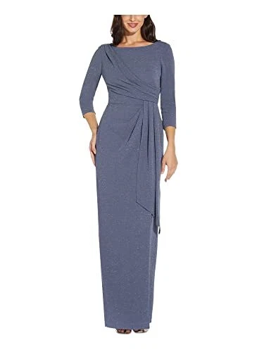 Adrianna Papell Women's Metallic Knit Covered Gown - Choose SZ/color