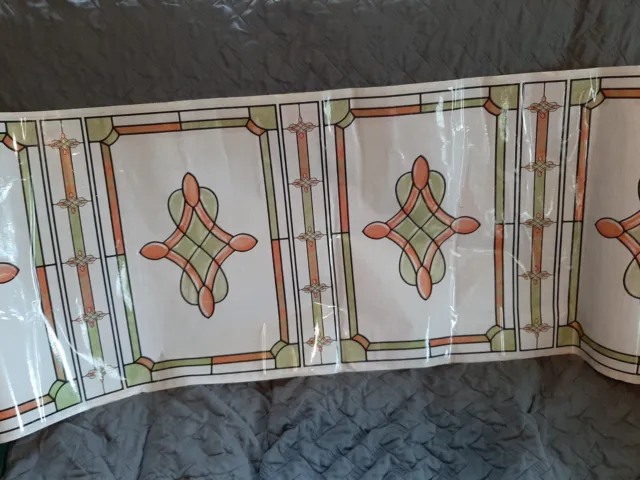 Faux stained glass window cling for sunblock, privacy, or for stained glass look