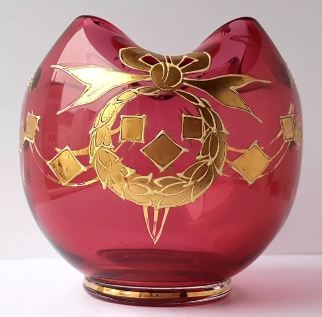 Art Deco Glass Vase Hand Painted Josef Riedel Polaun Um 1910 L821