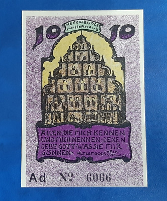 Lemgo Notgeld 10 Pfennig 1921 Emergency Money Germany Banknote (20440)