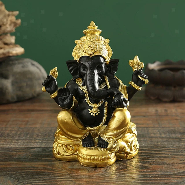 lahomia Rare Lord Ganesha Figurine Hindu Elephant God Buddha Statue Home Living