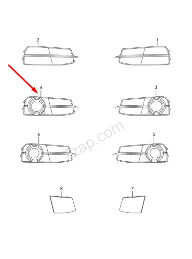 Grille De Pare-chocs Avant Droite AUDI A6 C7 - Pièce D'origine Neuve 4G0807682N9B9