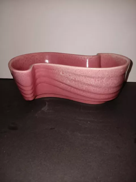 Vintage Pink Planter Dish Wavy Glazed Haeger Pottery USA #3770 "S" Style P