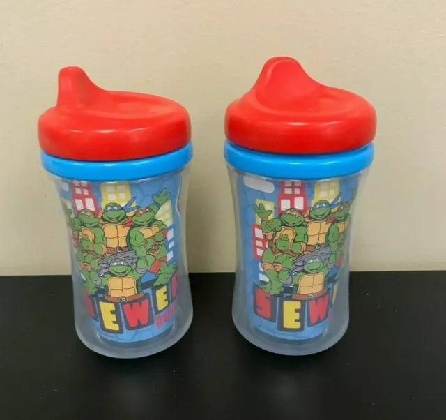 Lot of 2 Teenage Mutant Ninja Turtles 9 oz NUK Insulated Hard Spout Sippy Cups