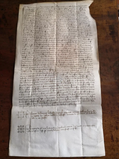 atto notarile in carta pecora 1411 cm 39x21 righe 51 2 tabellonari