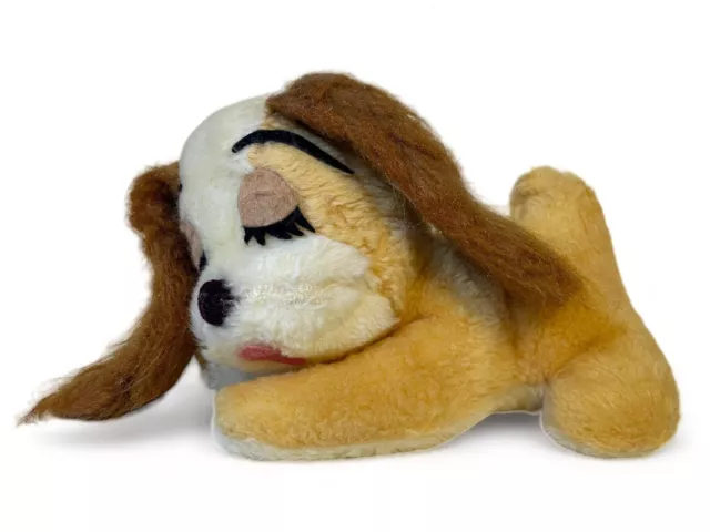 Disney Vtg Lady & The Tramp Stuffed Plush 1960s Sleeping Laying Pose Dog 9inch